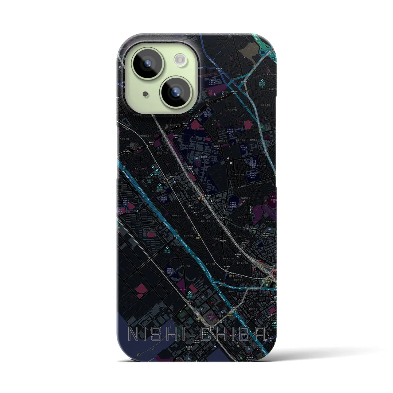 【西千葉(千葉県)】地図柄iPhoneケース(バックカバータイプ)