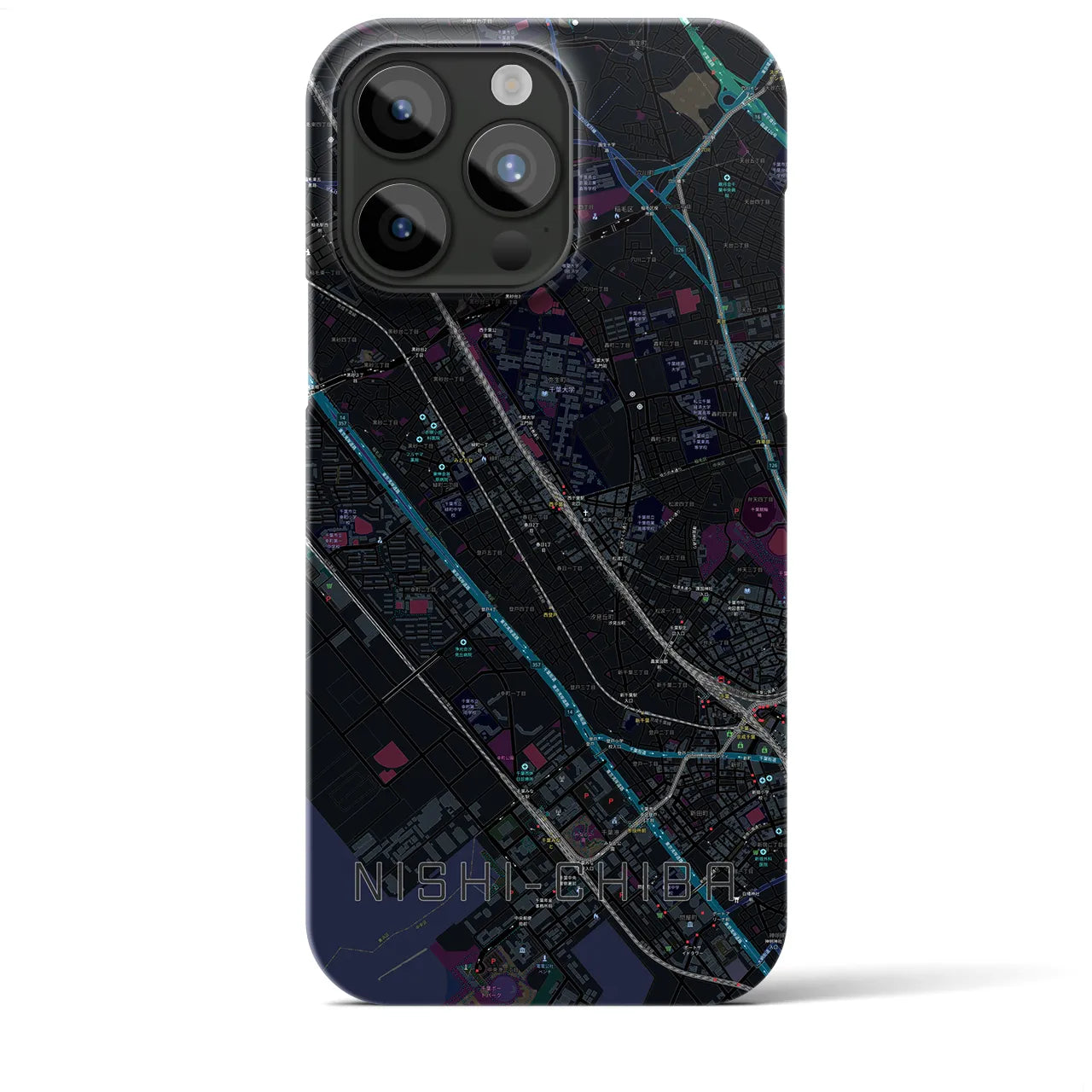 【西千葉(千葉県)】地図柄iPhoneケース(バックカバータイプ)