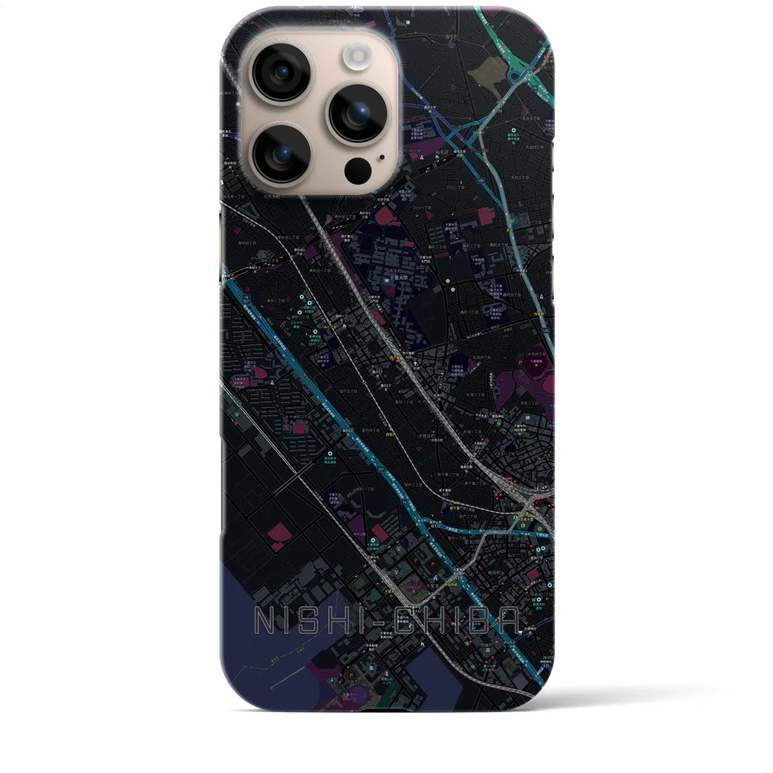 【西千葉(千葉県)】地図柄iPhoneケース(バックカバータイプ)