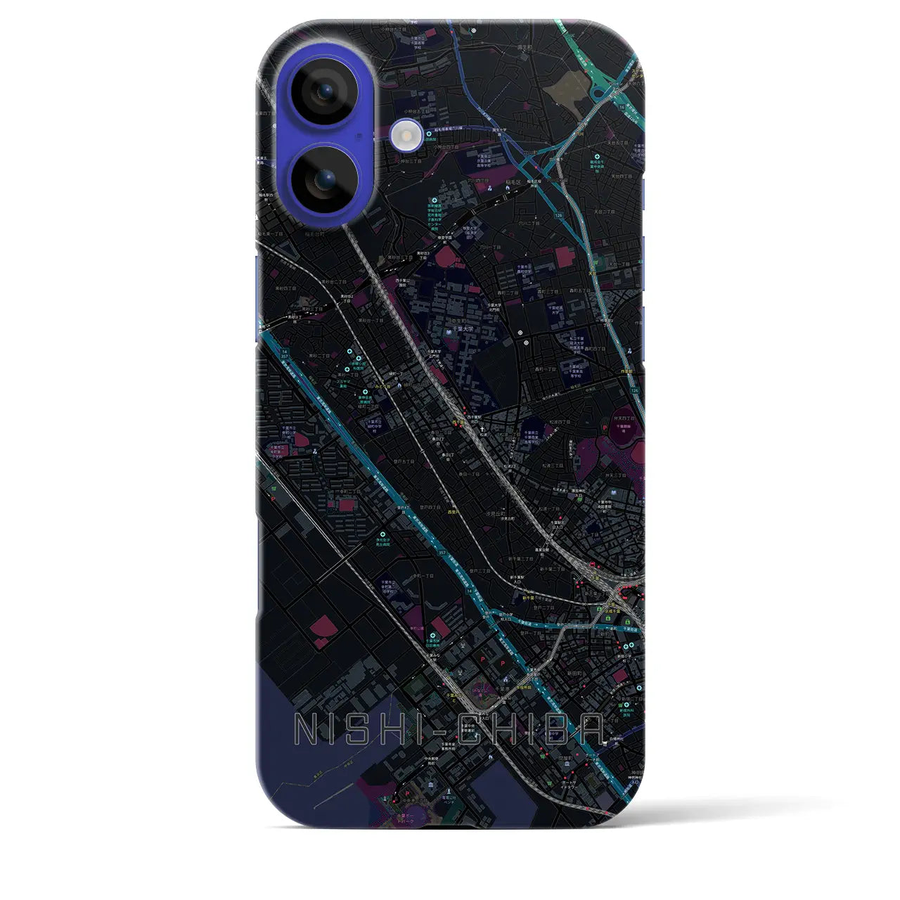 【西千葉(千葉県)】地図柄iPhoneケース(バックカバータイプ)
