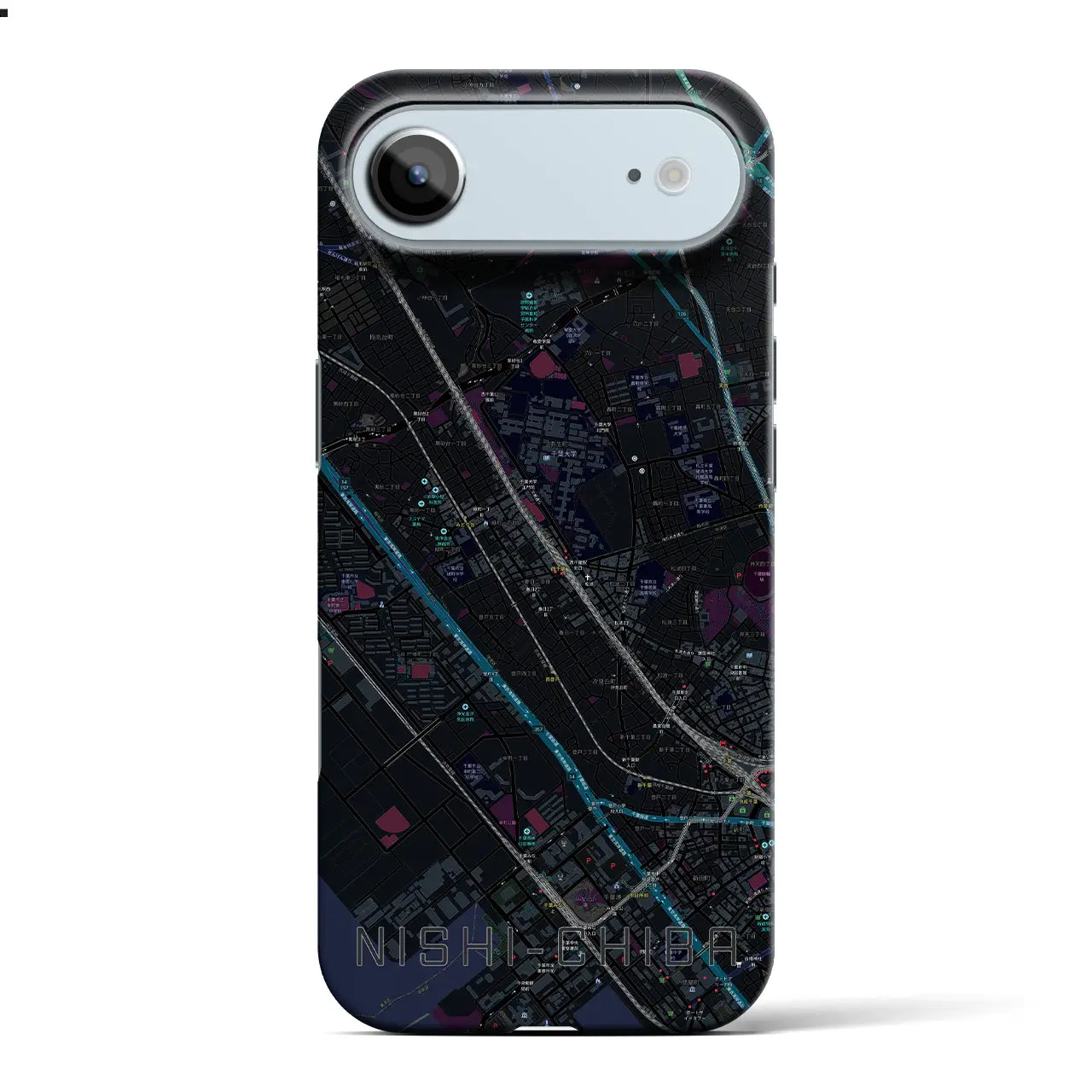 【西千葉(千葉県)】地図柄iPhoneケース(バックカバータイプ)