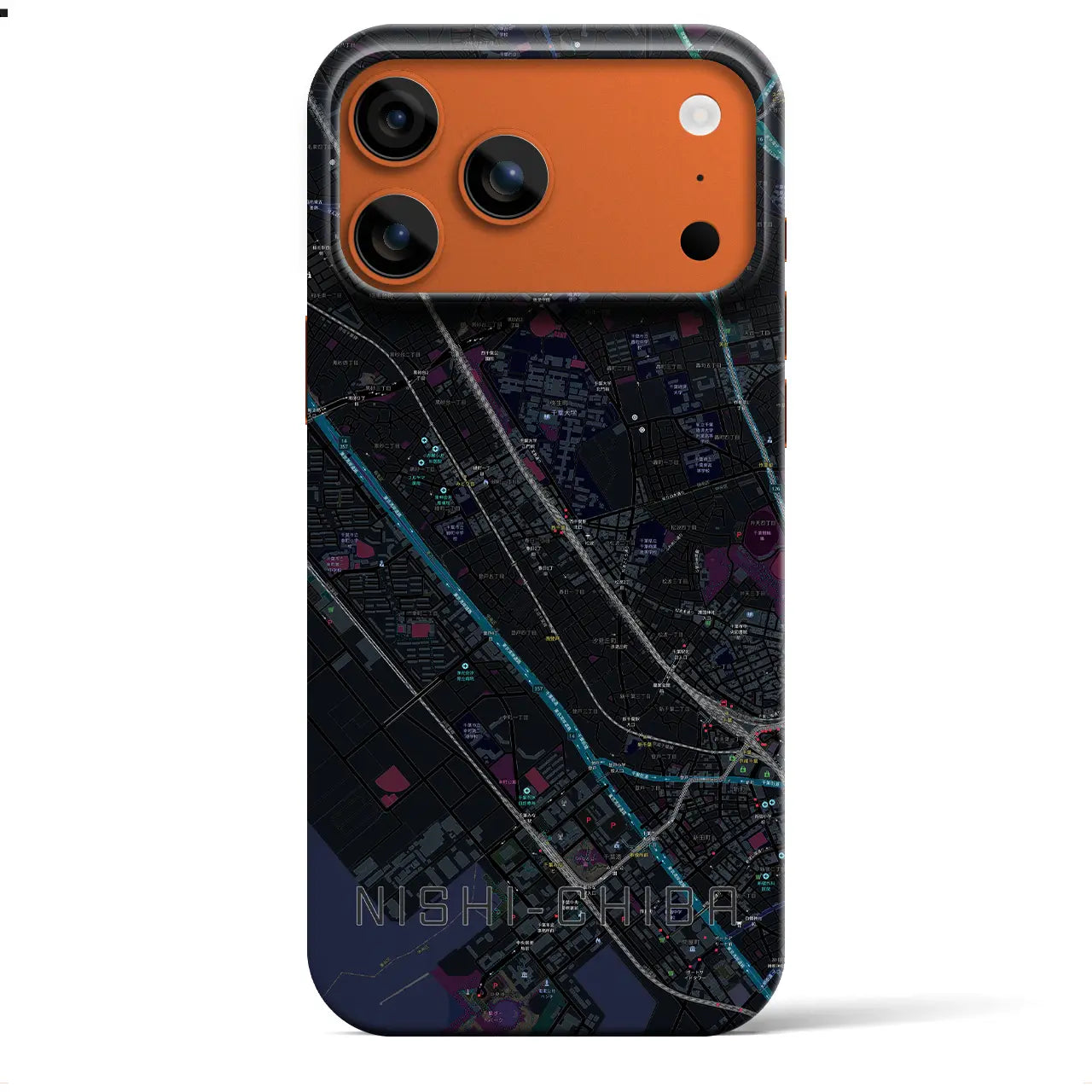 【西千葉(千葉県)】地図柄iPhoneケース(バックカバータイプ)