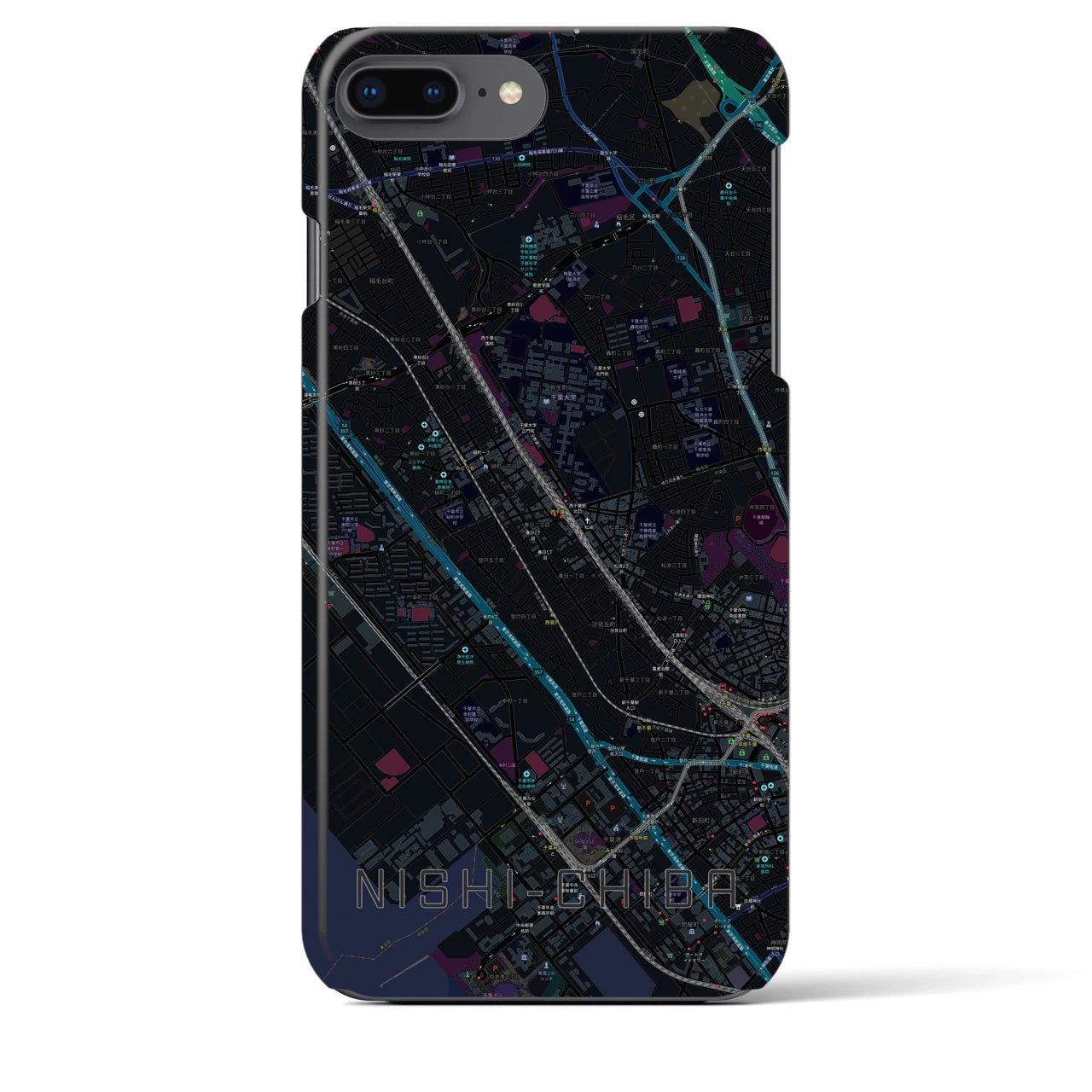 【西千葉(千葉県)】地図柄iPhoneケース(バックカバータイプ)