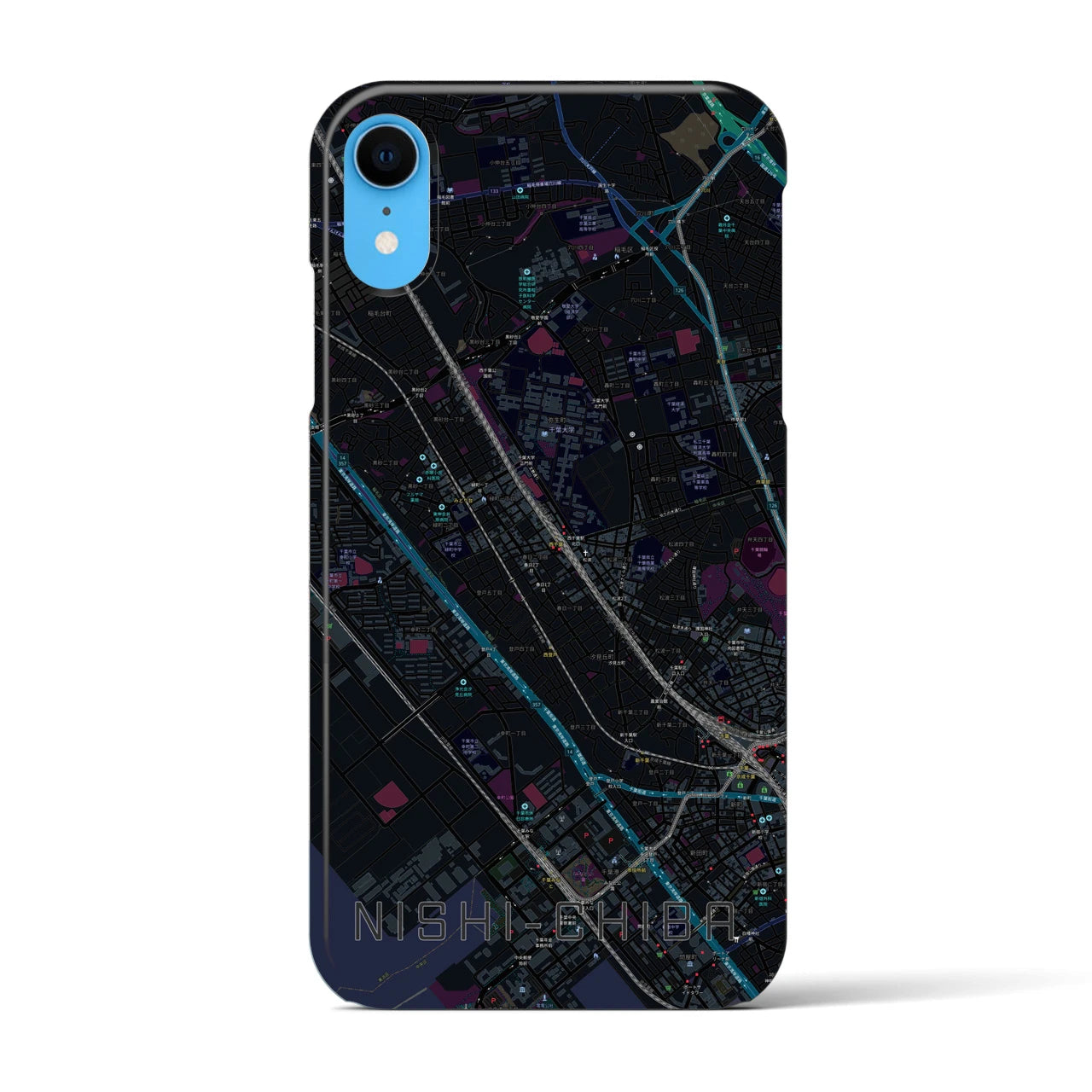 【西千葉(千葉県)】地図柄iPhoneケース(バックカバータイプ)