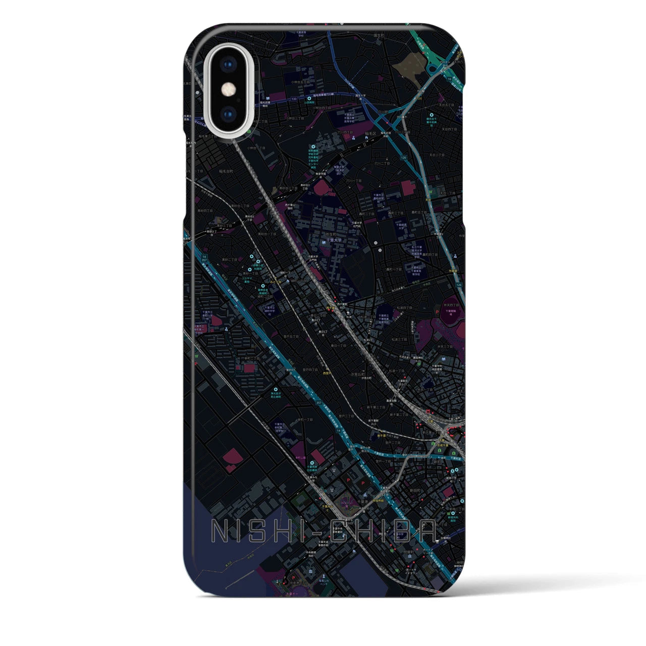 【西千葉(千葉県)】地図柄iPhoneケース(バックカバータイプ)