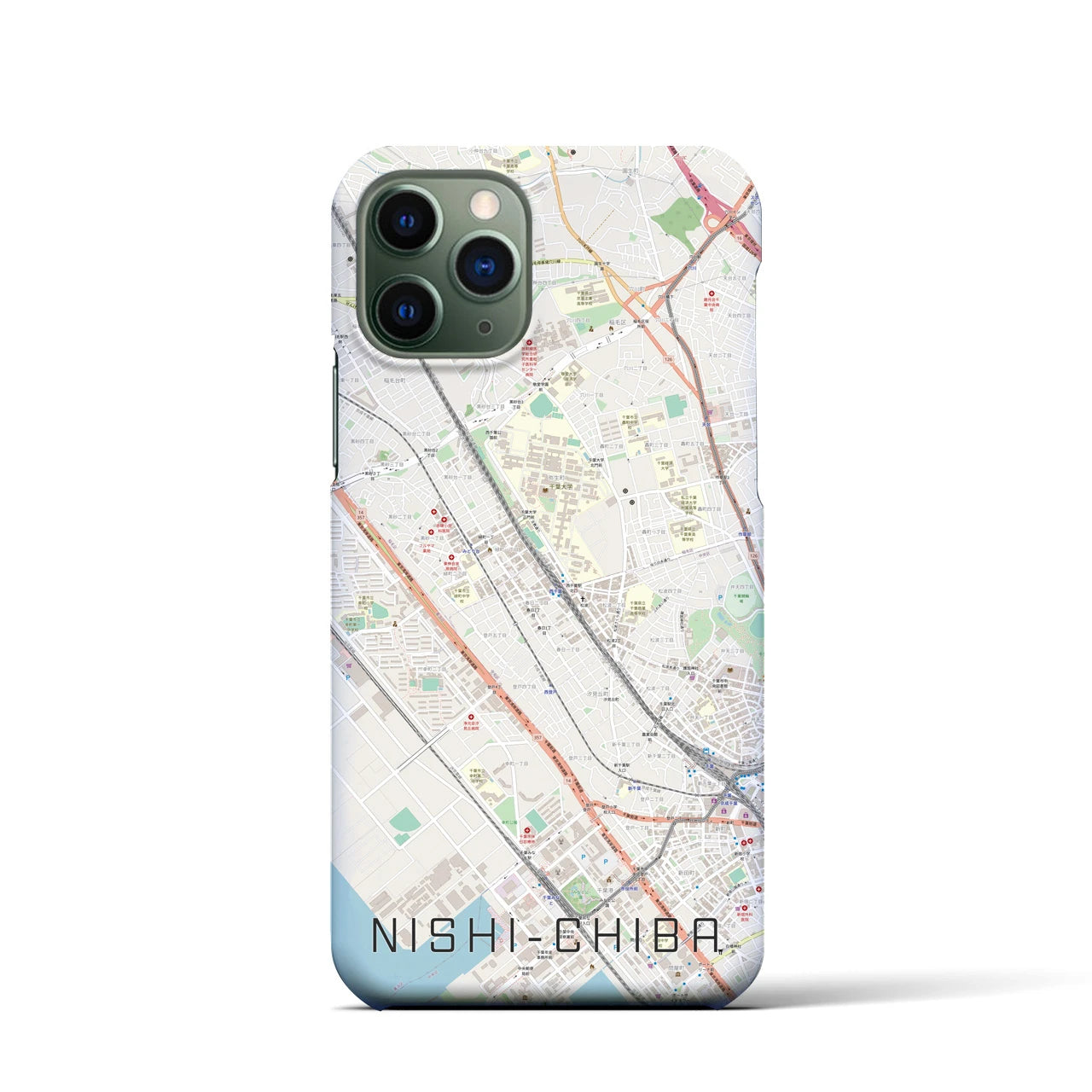 【西千葉(千葉県)】地図柄iPhoneケース(バックカバータイプ)