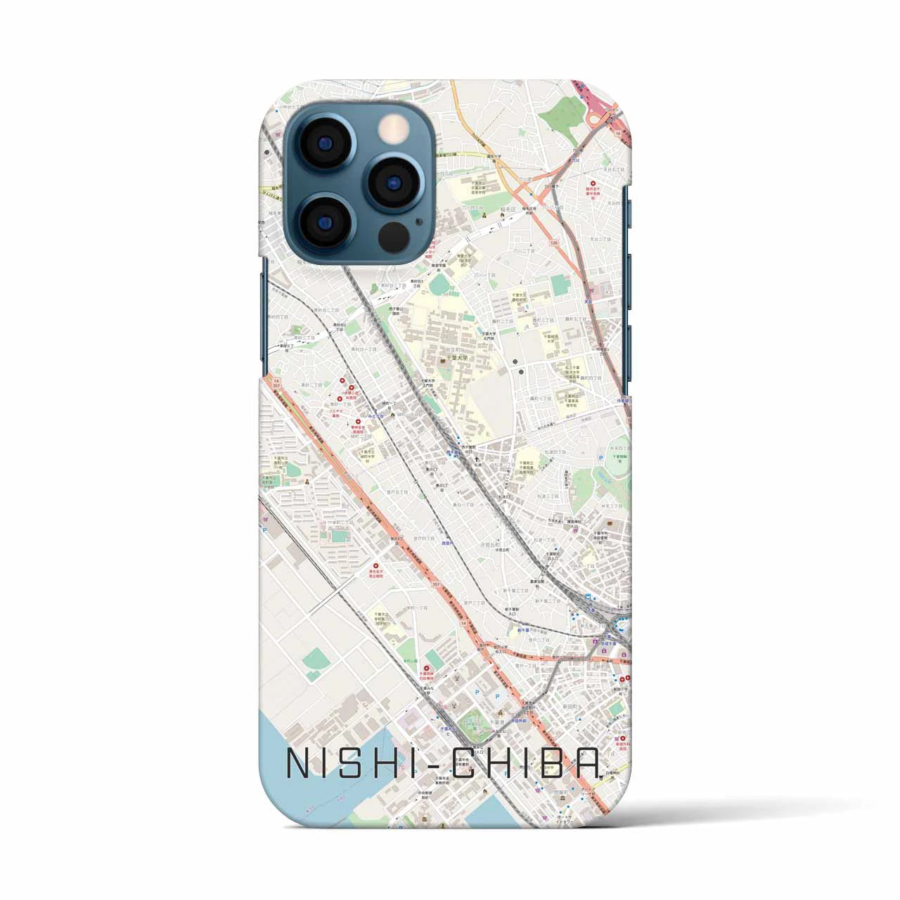 【西千葉(千葉県)】地図柄iPhoneケース(バックカバータイプ)