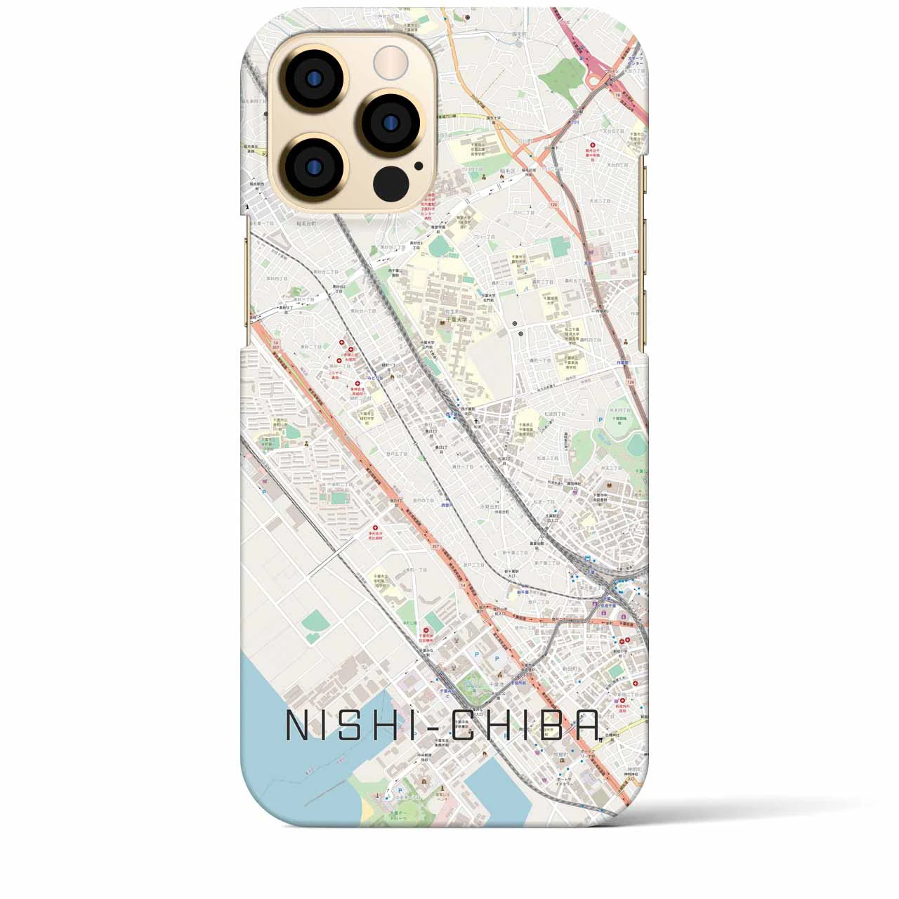 【西千葉(千葉県)】地図柄iPhoneケース(バックカバータイプ)