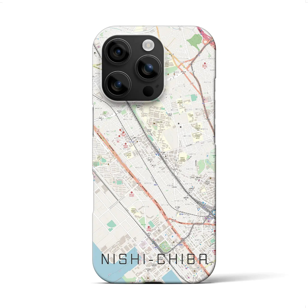 【西千葉(千葉県)】地図柄iPhoneケース(バックカバータイプ)
