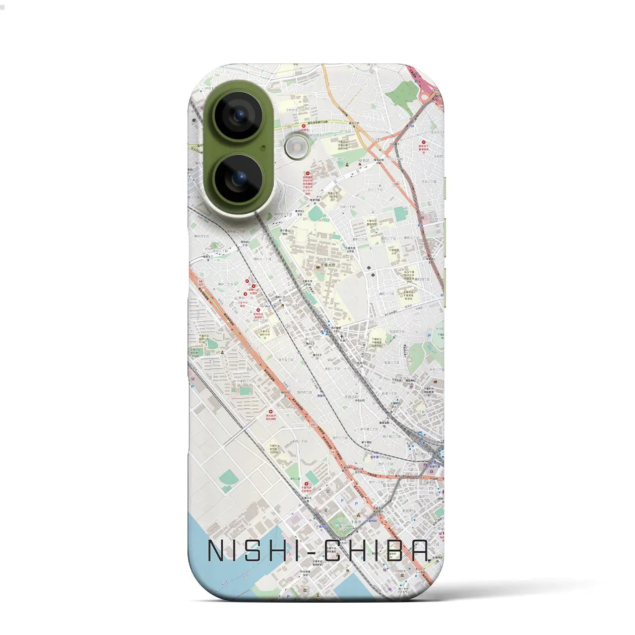 【西千葉(千葉県)】地図柄iPhoneケース(バックカバータイプ)ナチュラル・iPhone 17 Pro Max 用