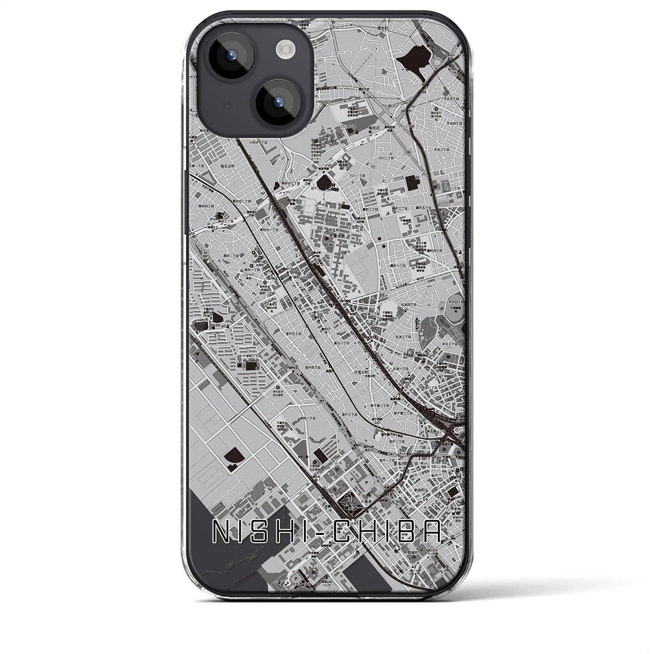【西千葉(千葉県)】地図柄iPhoneケース(クリアタイプ)