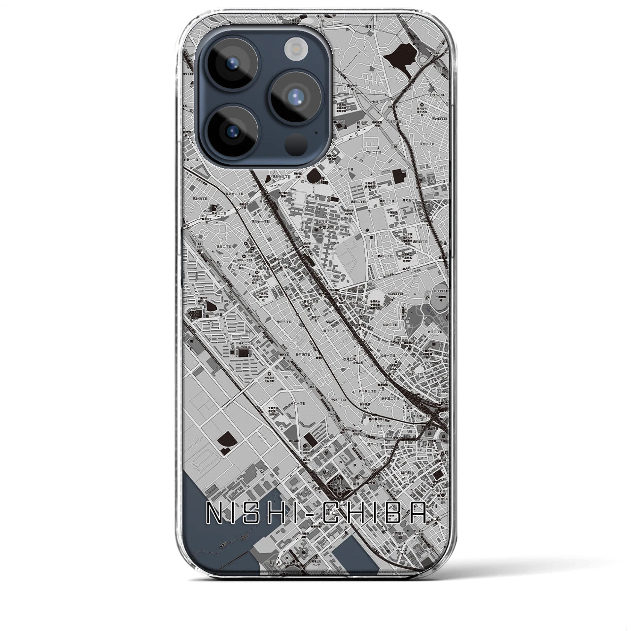 【西千葉(千葉県)】地図柄iPhoneケース(クリアタイプ)