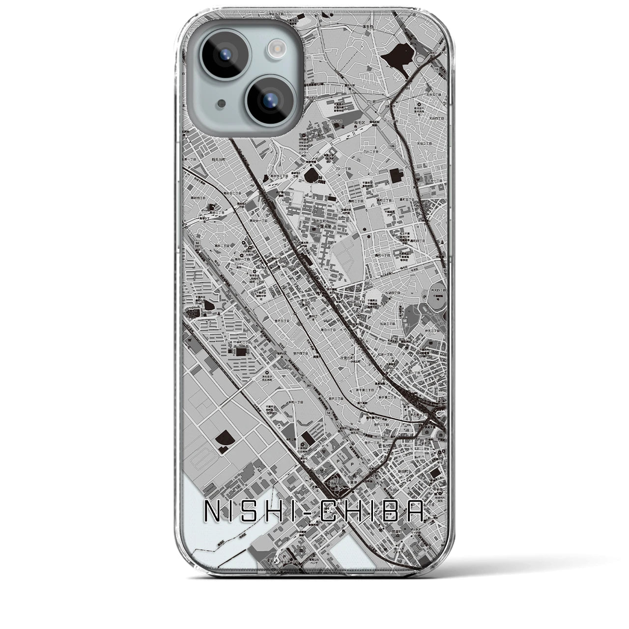 【西千葉(千葉県)】地図柄iPhoneケース(クリアタイプ)