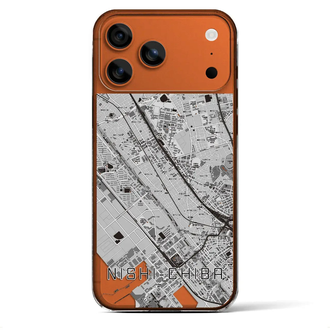 【西千葉(千葉県)】地図柄iPhoneケース(クリアタイプ)