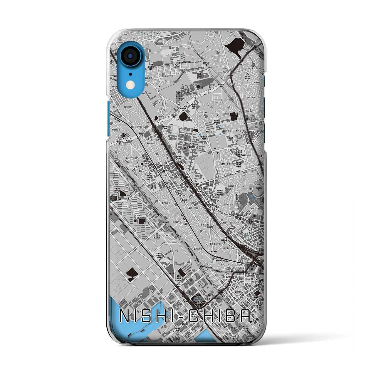 【西千葉(千葉県)】地図柄iPhoneケース(クリアタイプ)