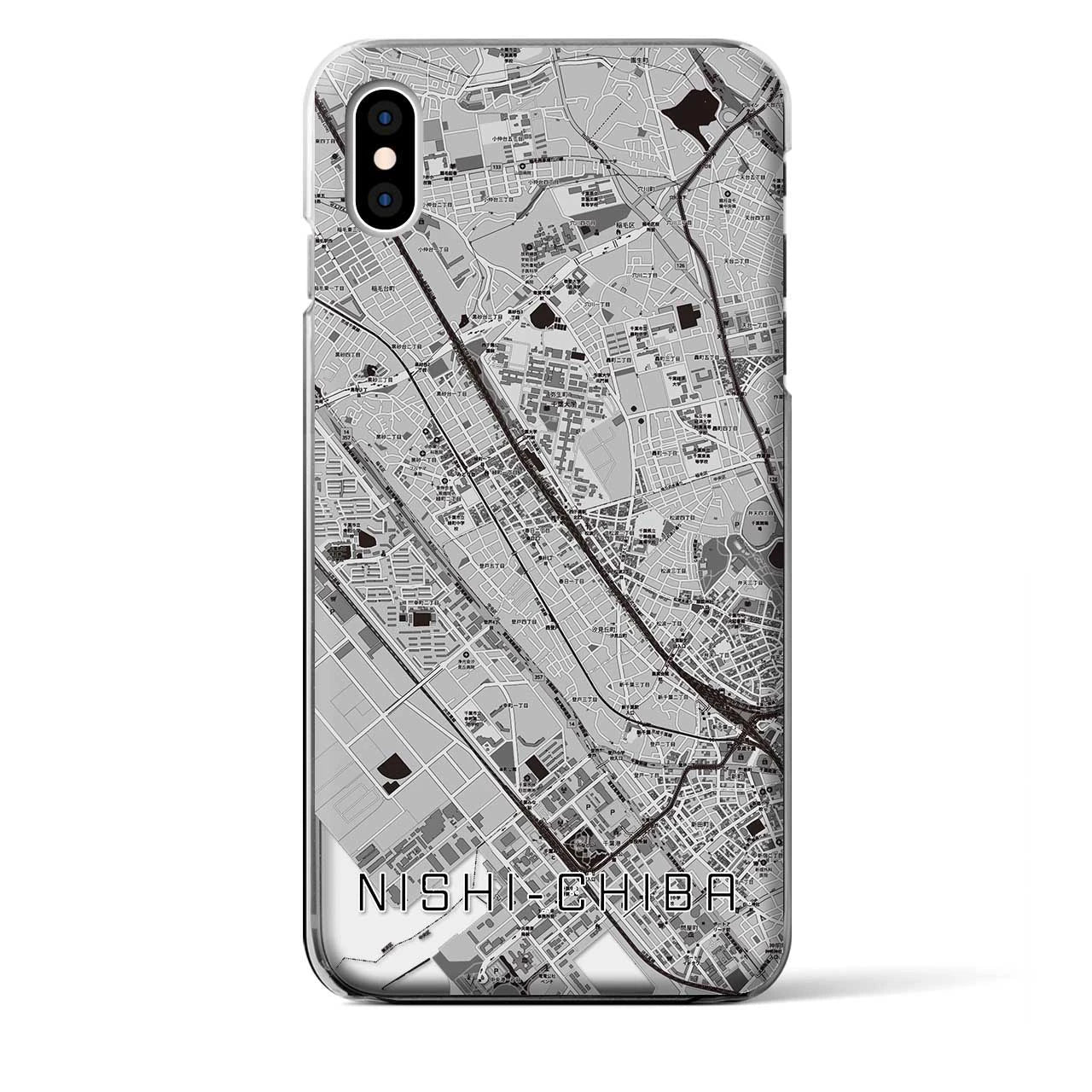 【西千葉(千葉県)】地図柄iPhoneケース(クリアタイプ)