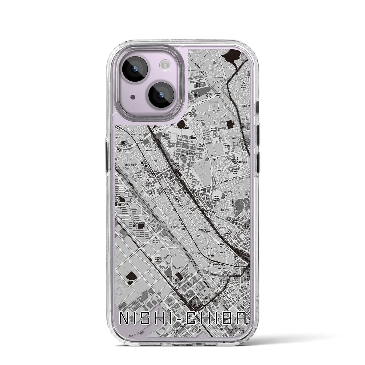 【西千葉(千葉県)】地図柄iPhoneケース(MagSafeタイプ)