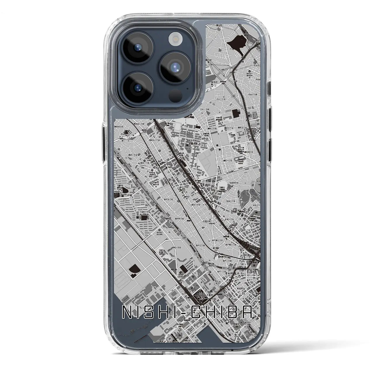 【西千葉(千葉県)】地図柄iPhoneケース(MagSafeタイプ)