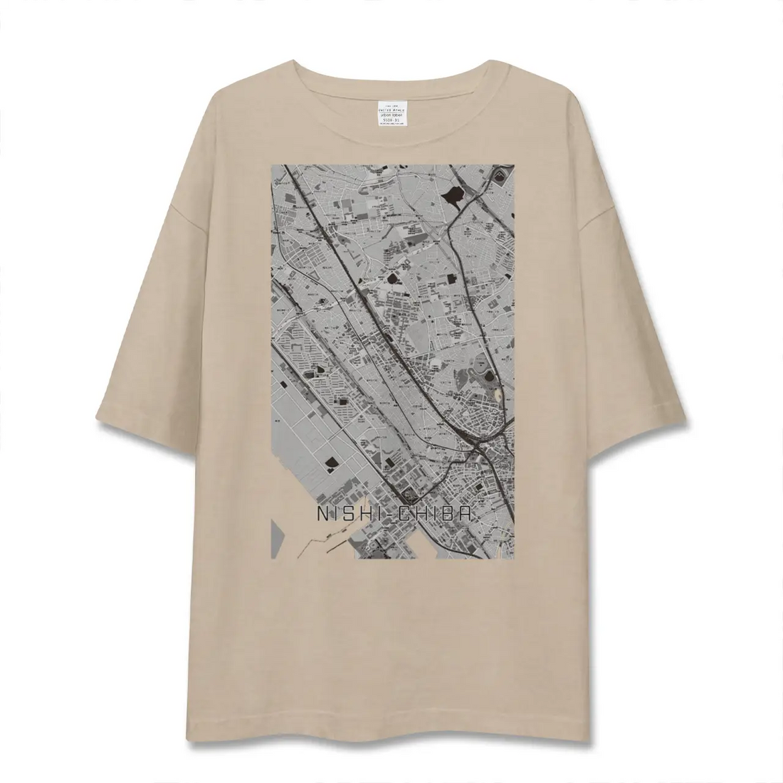 【西千葉(千葉県)】地図柄ビッグシルエットTシャツ