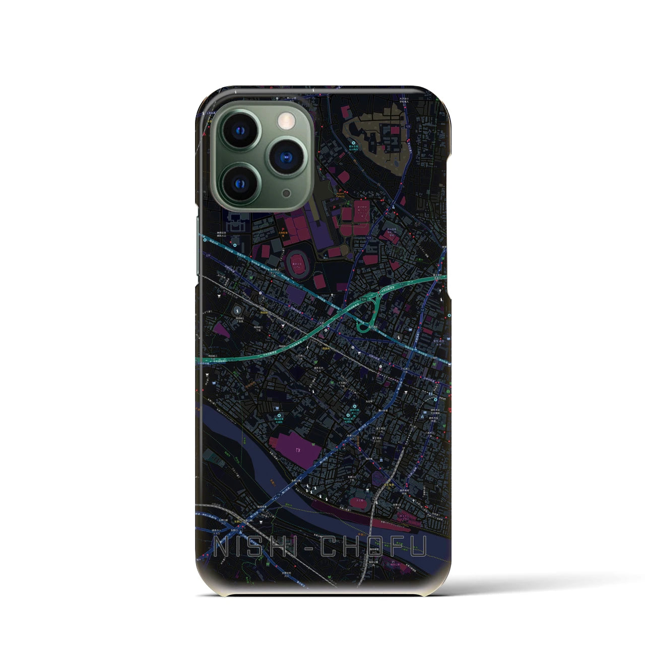 【西調布(東京都)】地図柄iPhoneケース(バックカバータイプ)