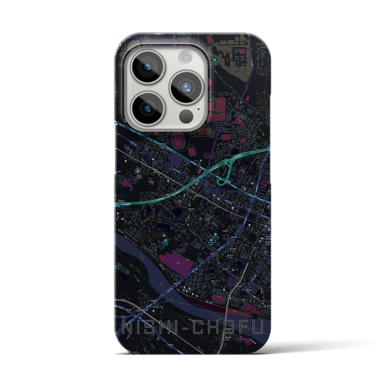 【西調布(東京都)】地図柄iPhoneケース(バックカバータイプ)