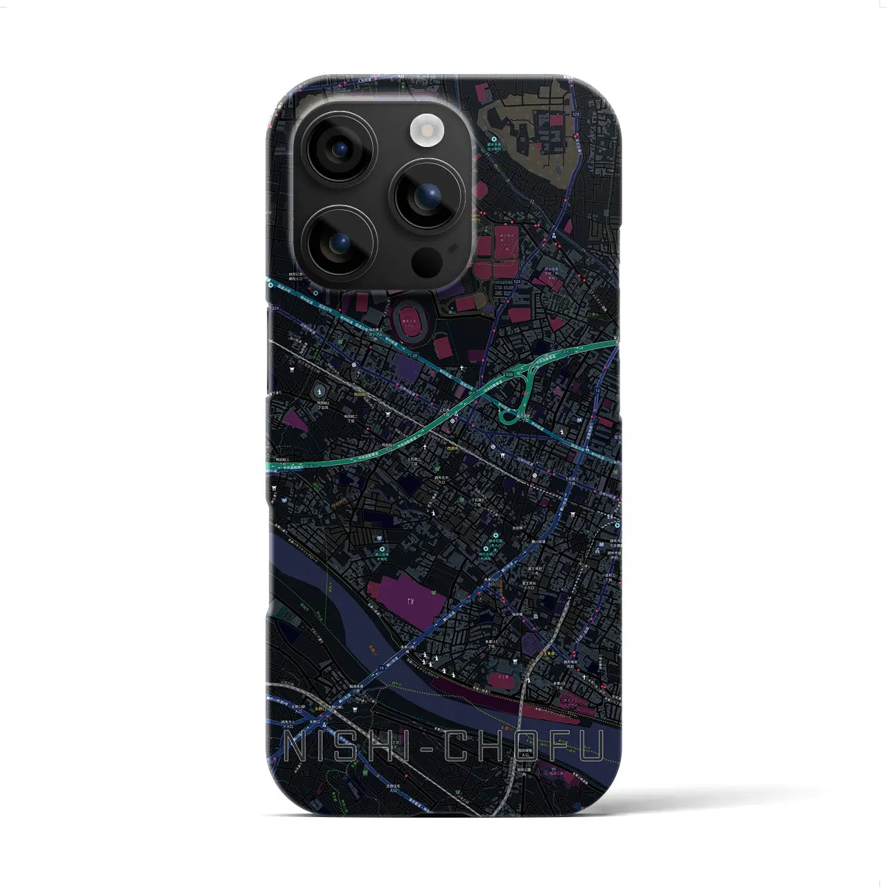 【西調布(東京都)】地図柄iPhoneケース(バックカバータイプ)