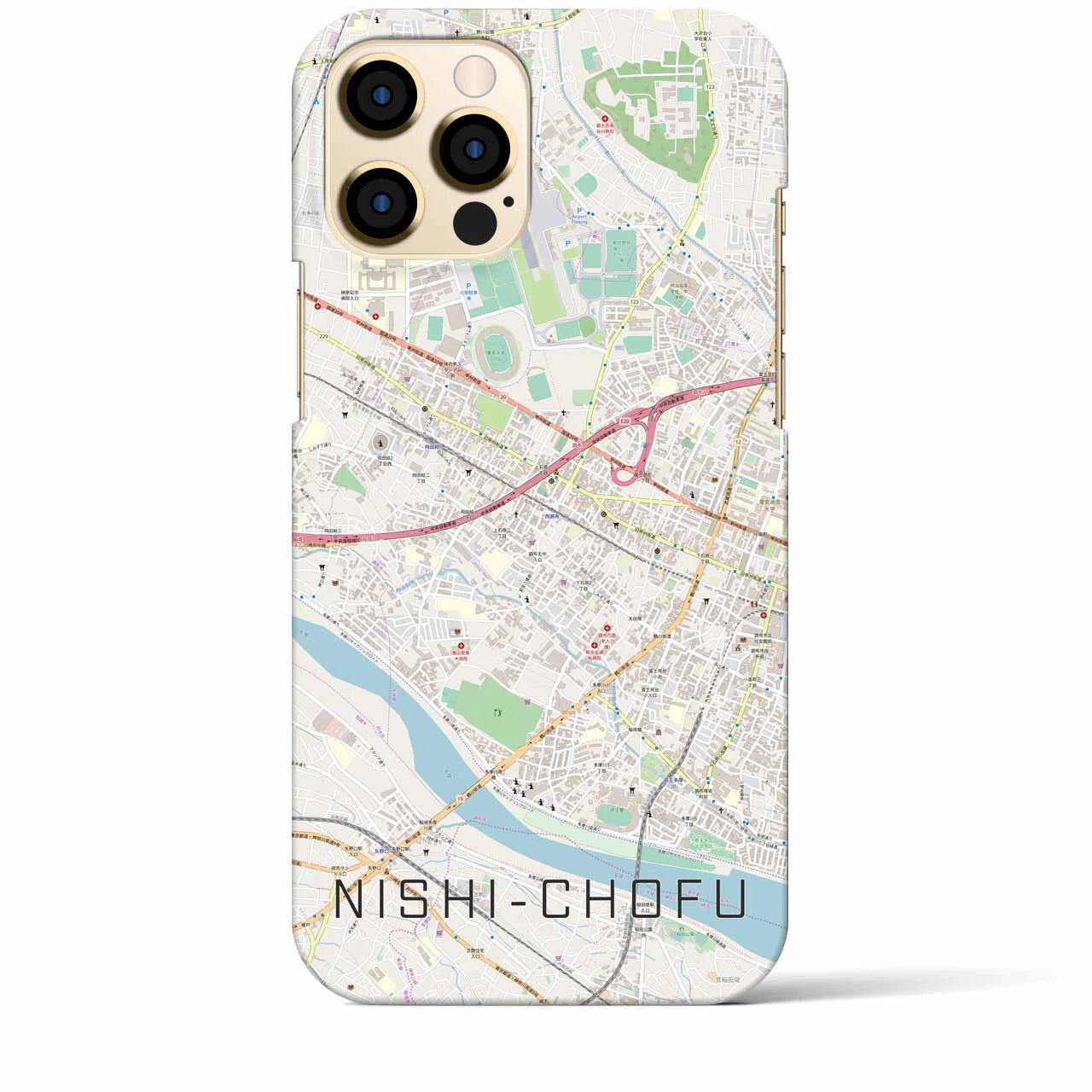 【西調布(東京都)】地図柄iPhoneケース(バックカバータイプ)