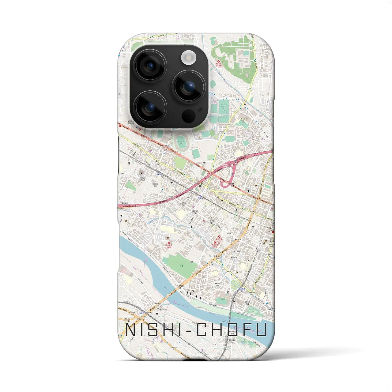 【西調布(東京都)】地図柄iPhoneケース(バックカバータイプ)