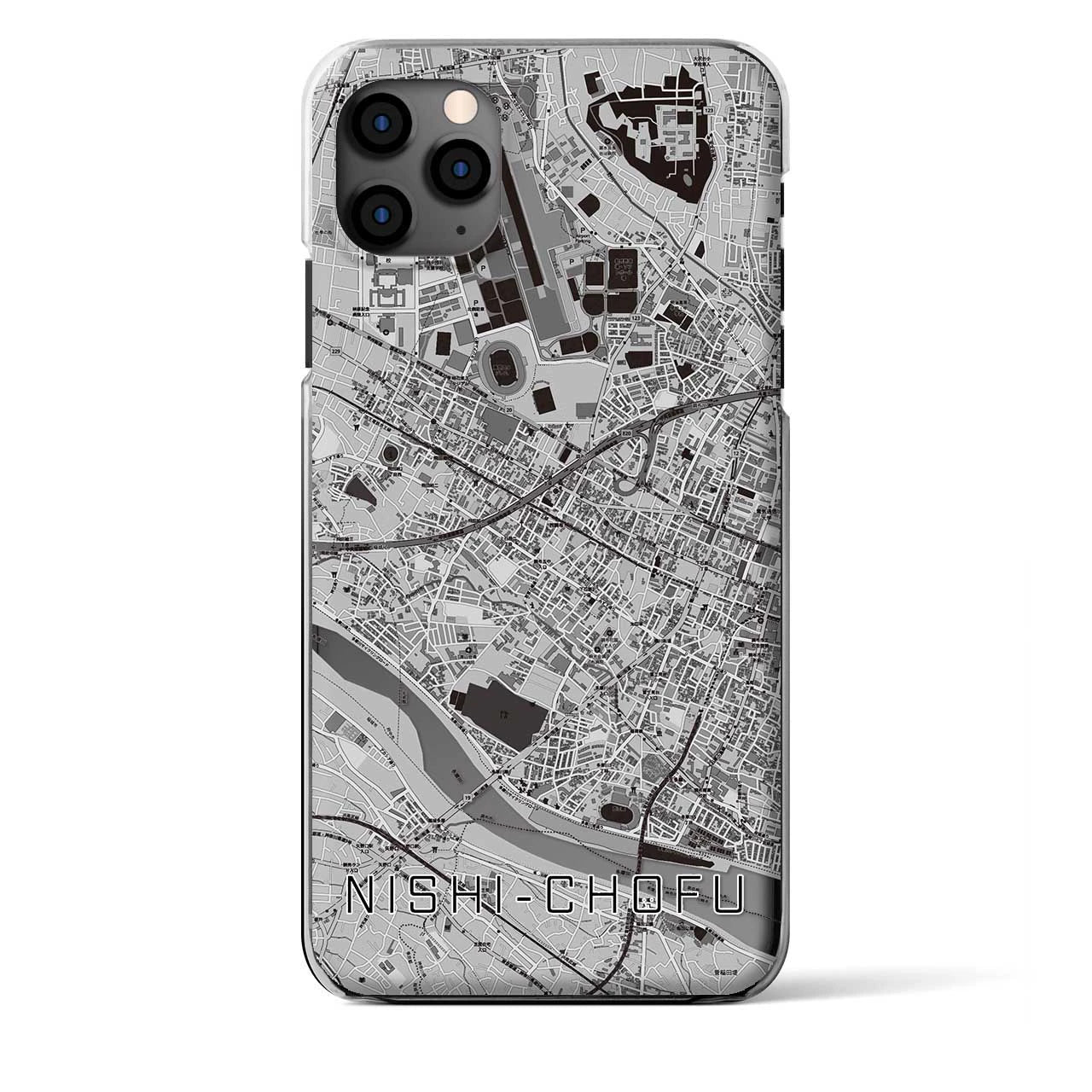 【西調布(東京都)】地図柄iPhoneケース(クリアタイプ)