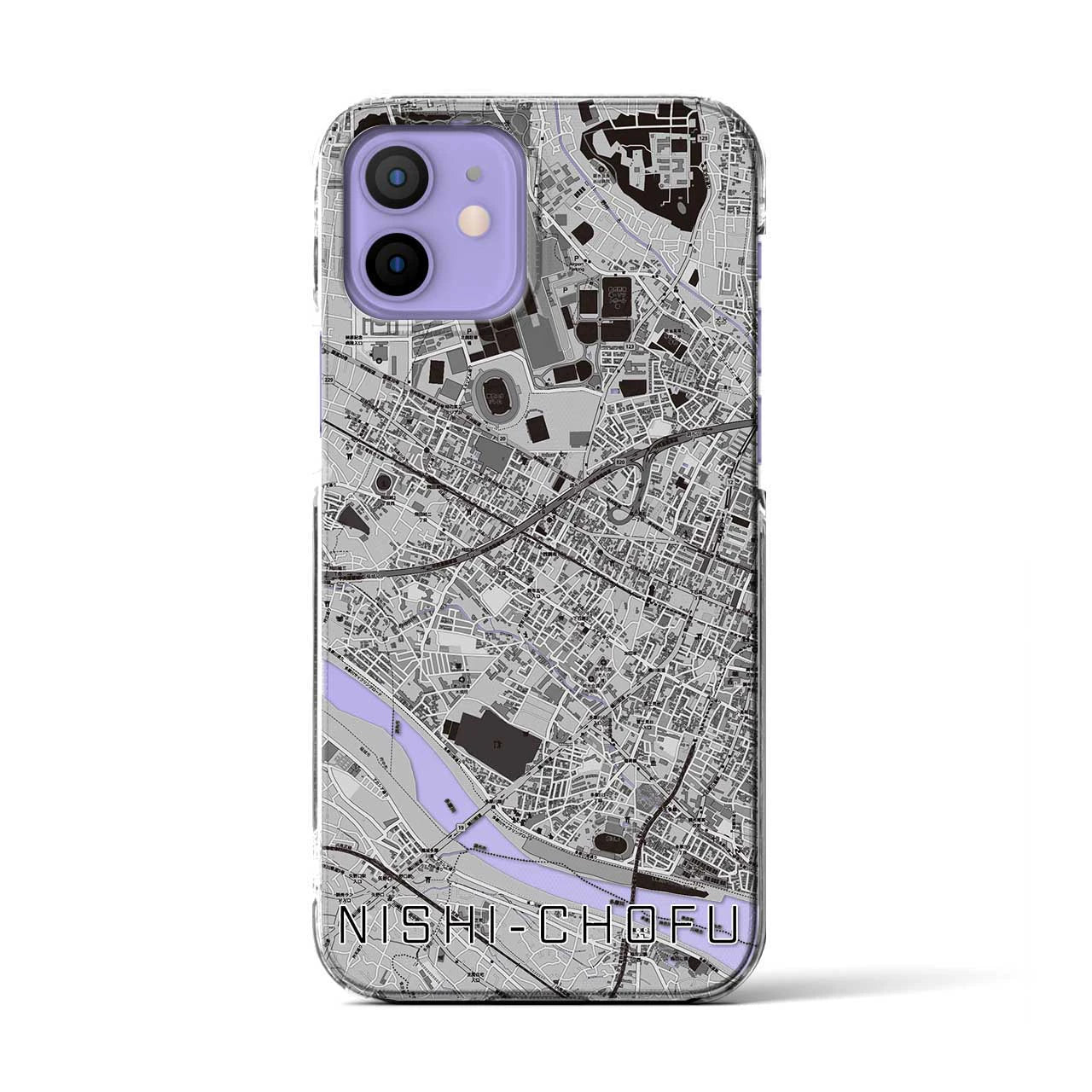 【西調布(東京都)】地図柄iPhoneケース(クリアタイプ)