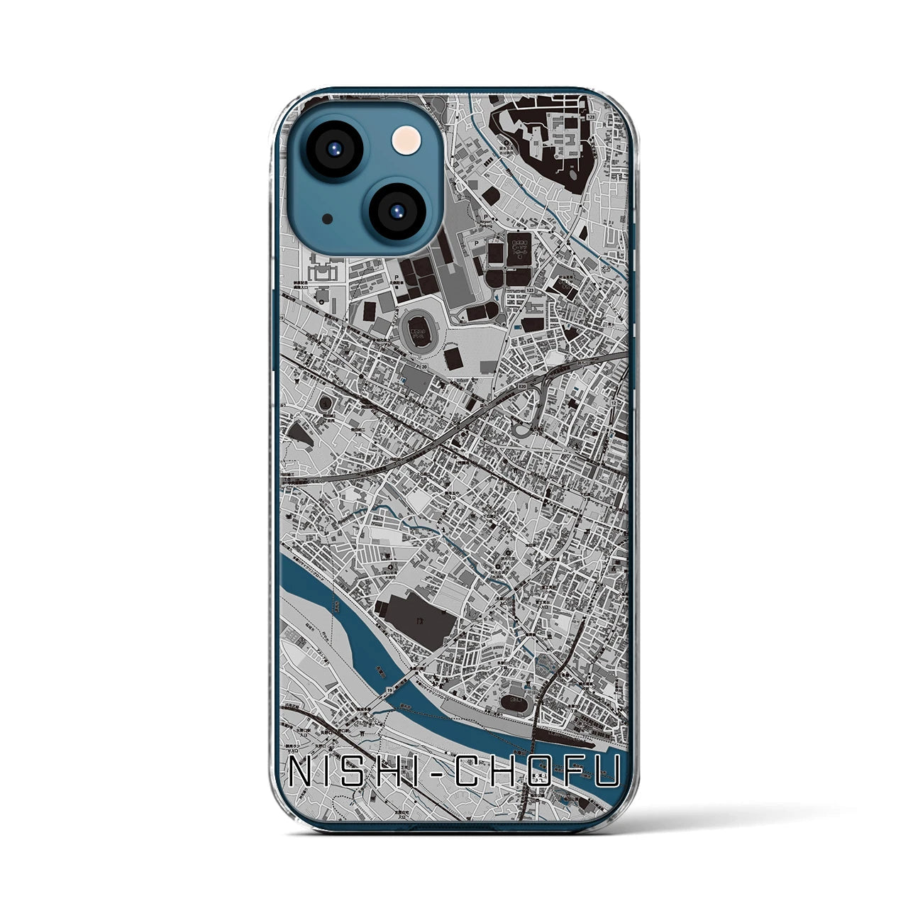 【西調布(東京都)】地図柄iPhoneケース(クリアタイプ)