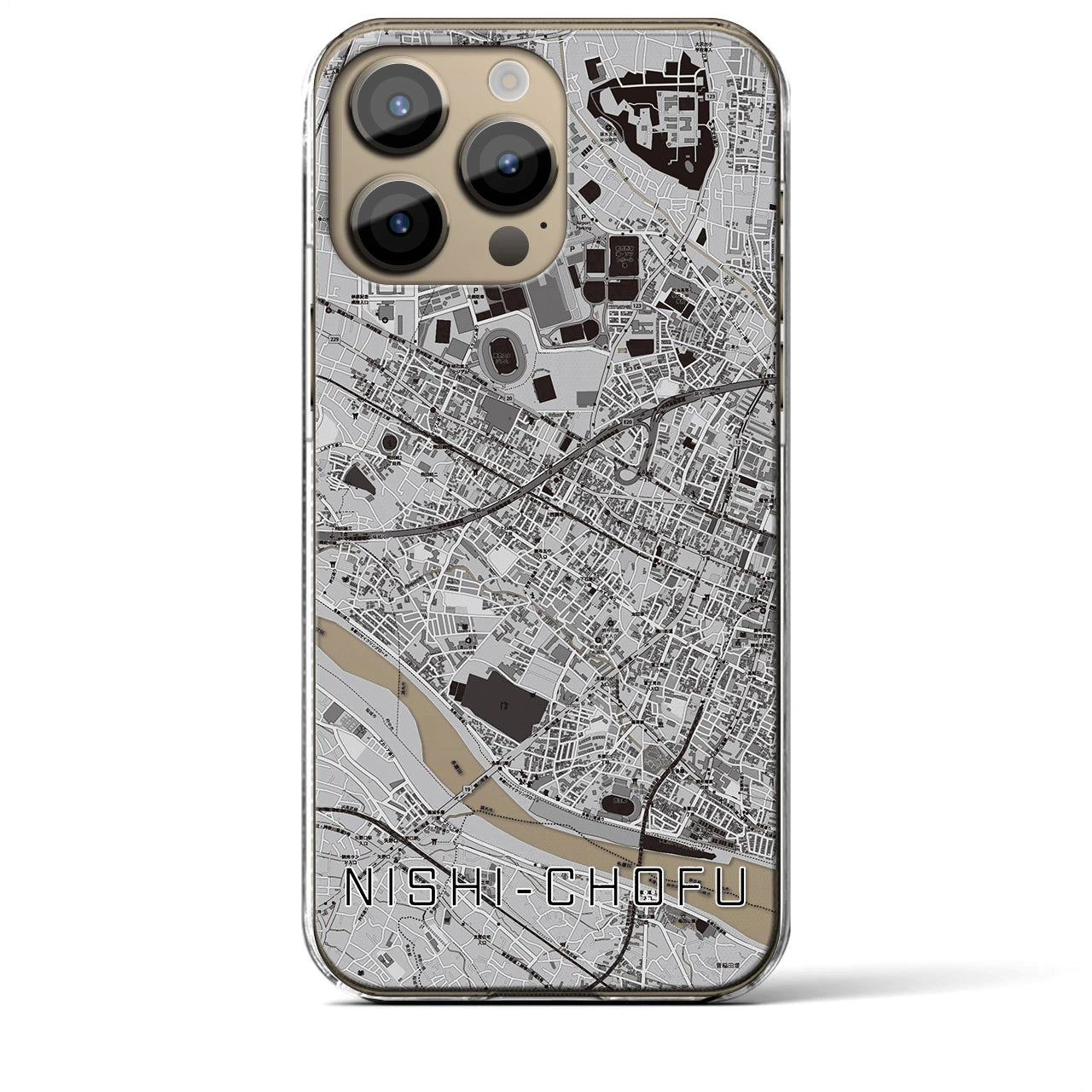 【西調布(東京都)】地図柄iPhoneケース(クリアタイプ)