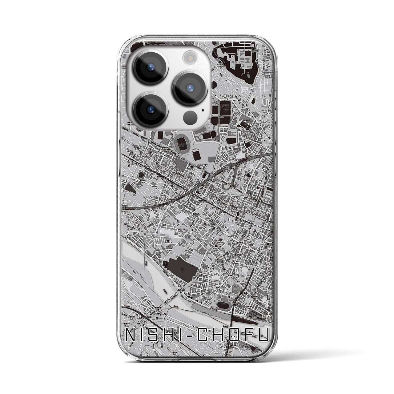 【西調布(東京都)】地図柄iPhoneケース(クリアタイプ)