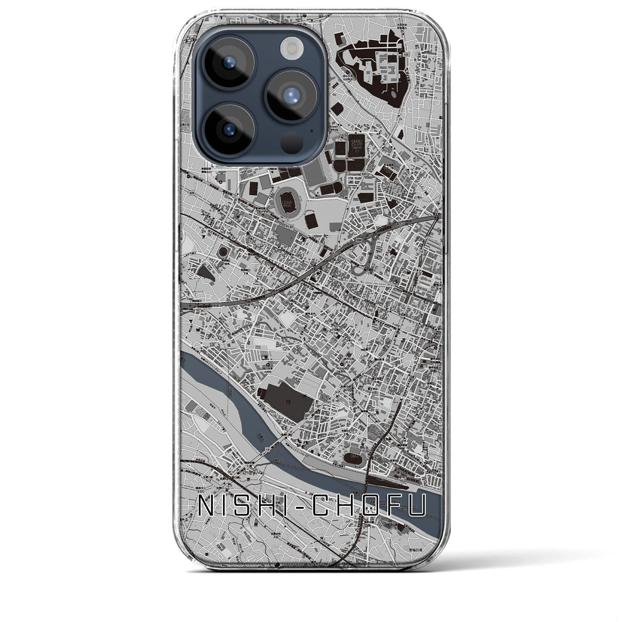 【西調布(東京都)】地図柄iPhoneケース(クリアタイプ)