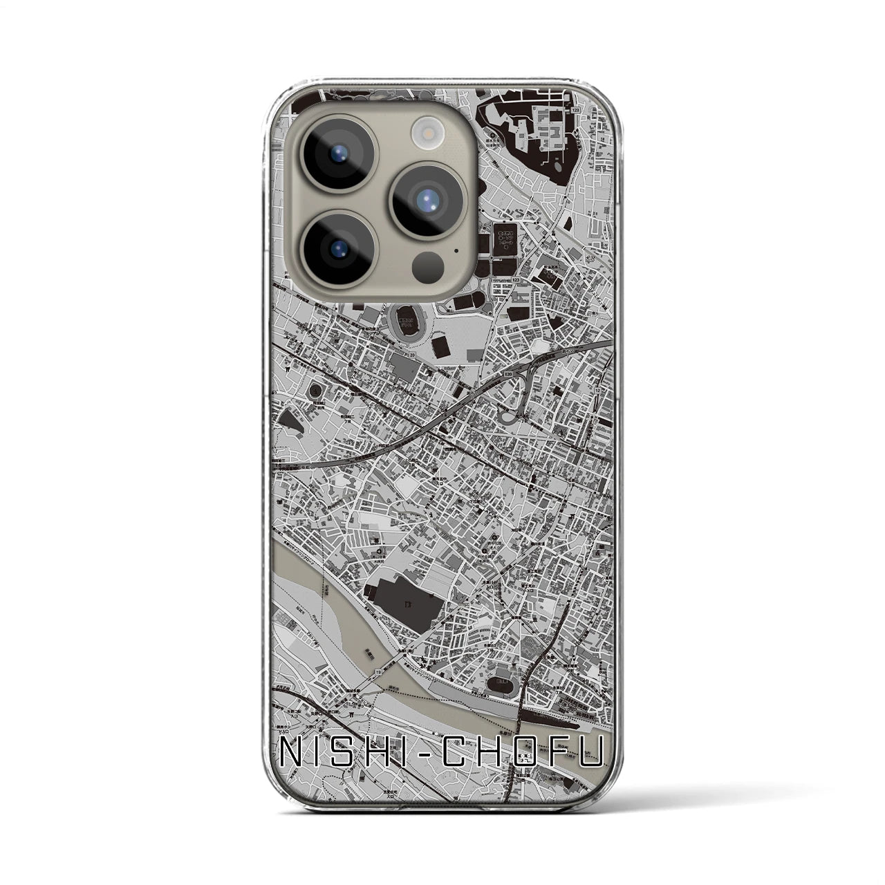 【西調布(東京都)】地図柄iPhoneケース(クリアタイプ)