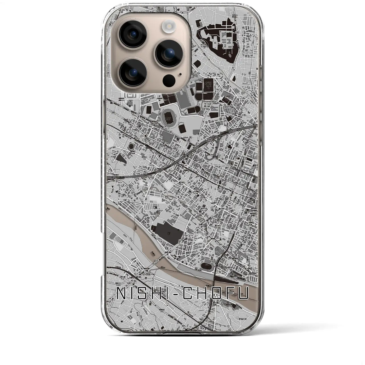 【西調布(東京都)】地図柄iPhoneケース(クリアタイプ)