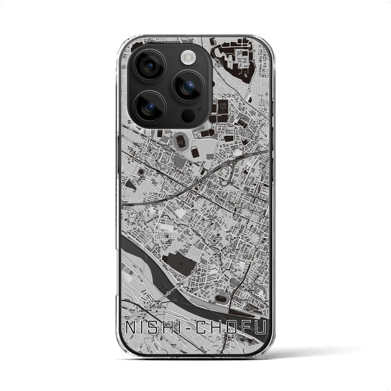 【西調布(東京都)】地図柄iPhoneケース(クリアタイプ)