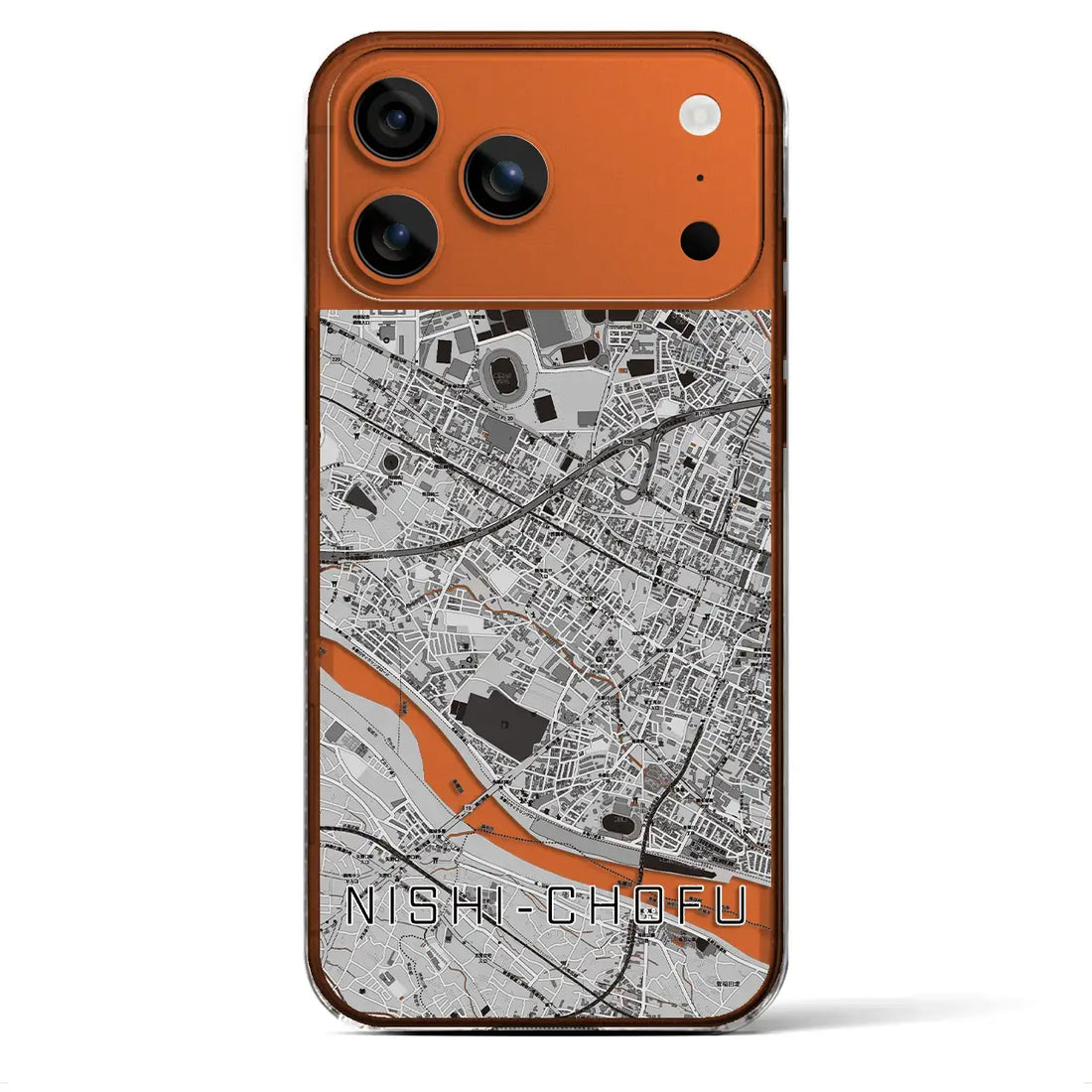 【西調布(東京都)】地図柄iPhoneケース(クリアタイプ)