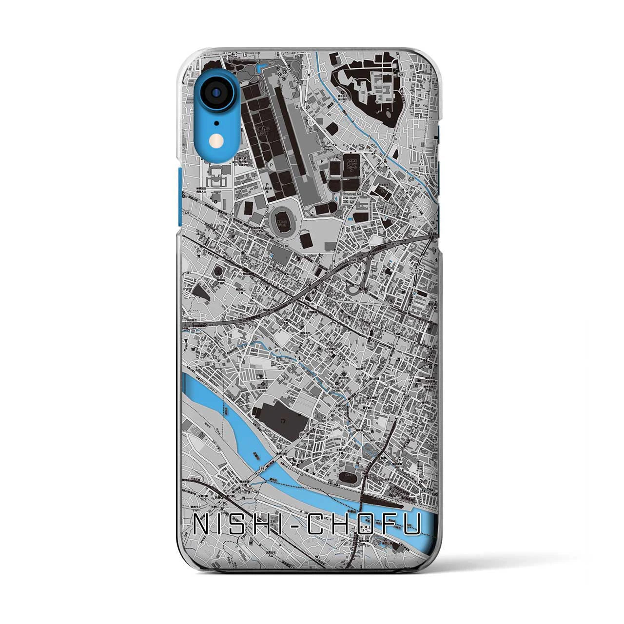 【西調布(東京都)】地図柄iPhoneケース(クリアタイプ)