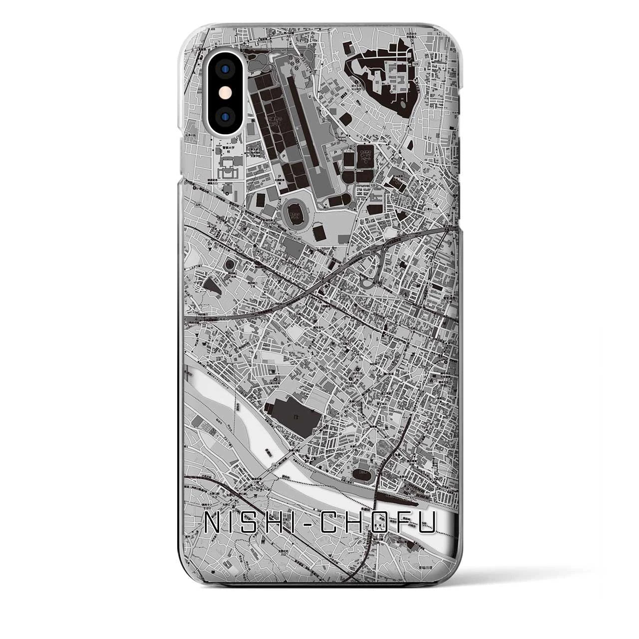 【西調布(東京都)】地図柄iPhoneケース(クリアタイプ)