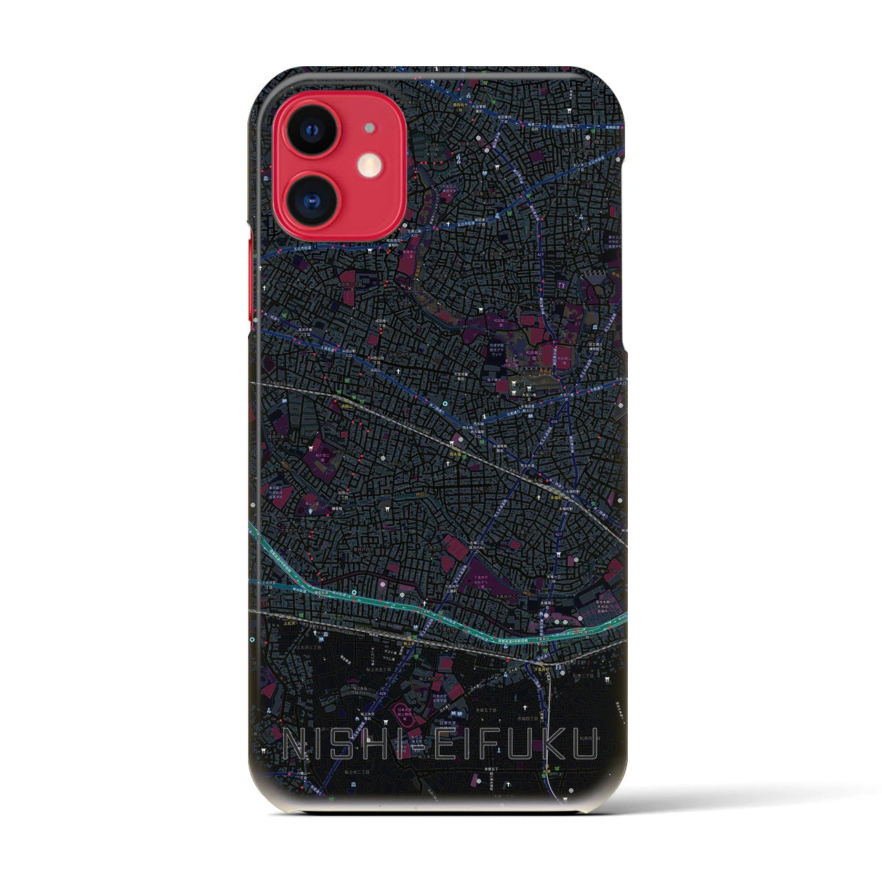 【西永福(東京都)】地図柄iPhoneケース(バックカバータイプ)