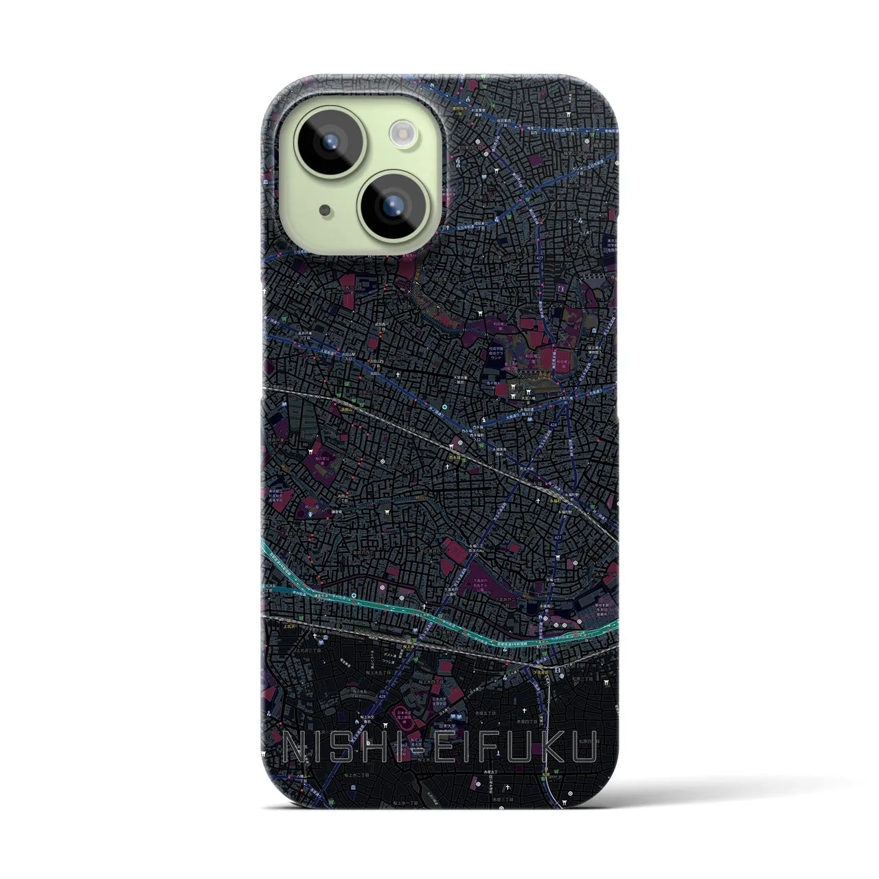 【西永福(東京都)】地図柄iPhoneケース(バックカバータイプ)