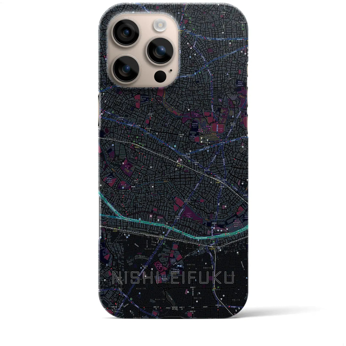 【西永福(東京都)】地図柄iPhoneケース(バックカバータイプ)