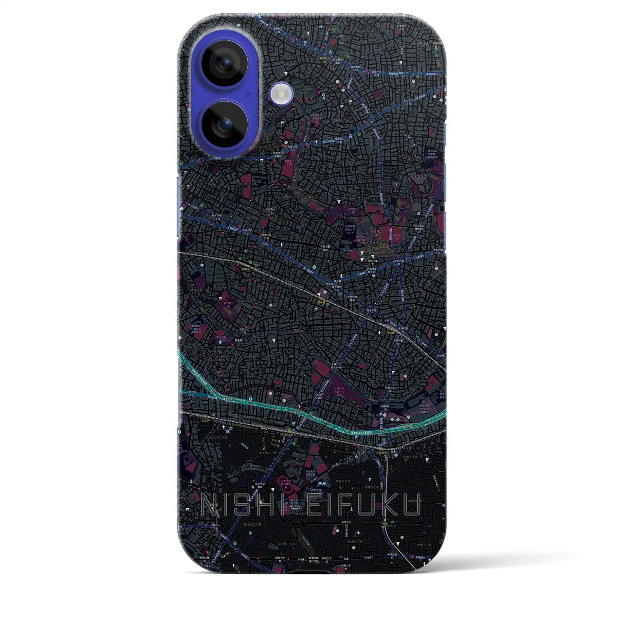 【西永福(東京都)】地図柄iPhoneケース(バックカバータイプ)