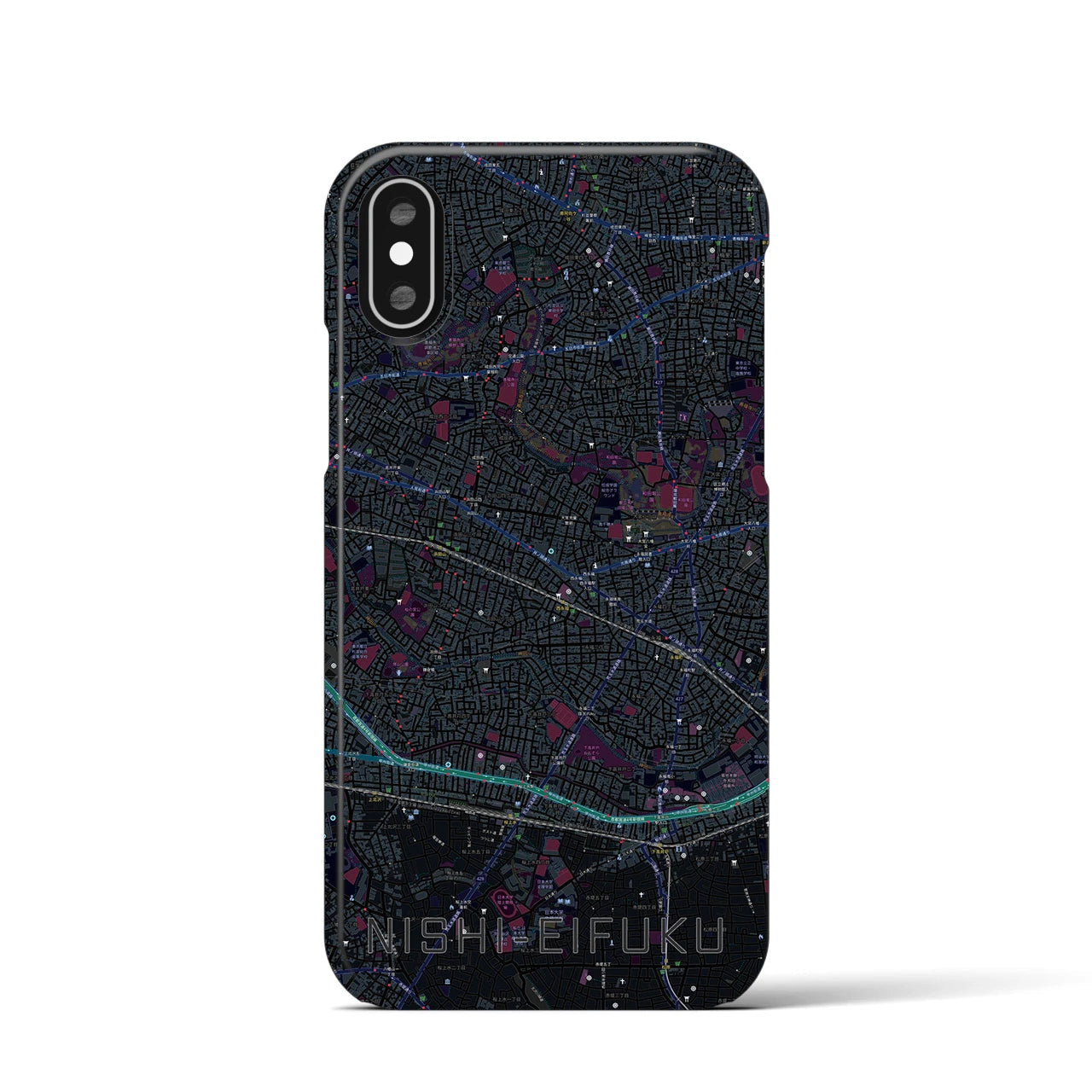 【西永福(東京都)】地図柄iPhoneケース(バックカバータイプ)