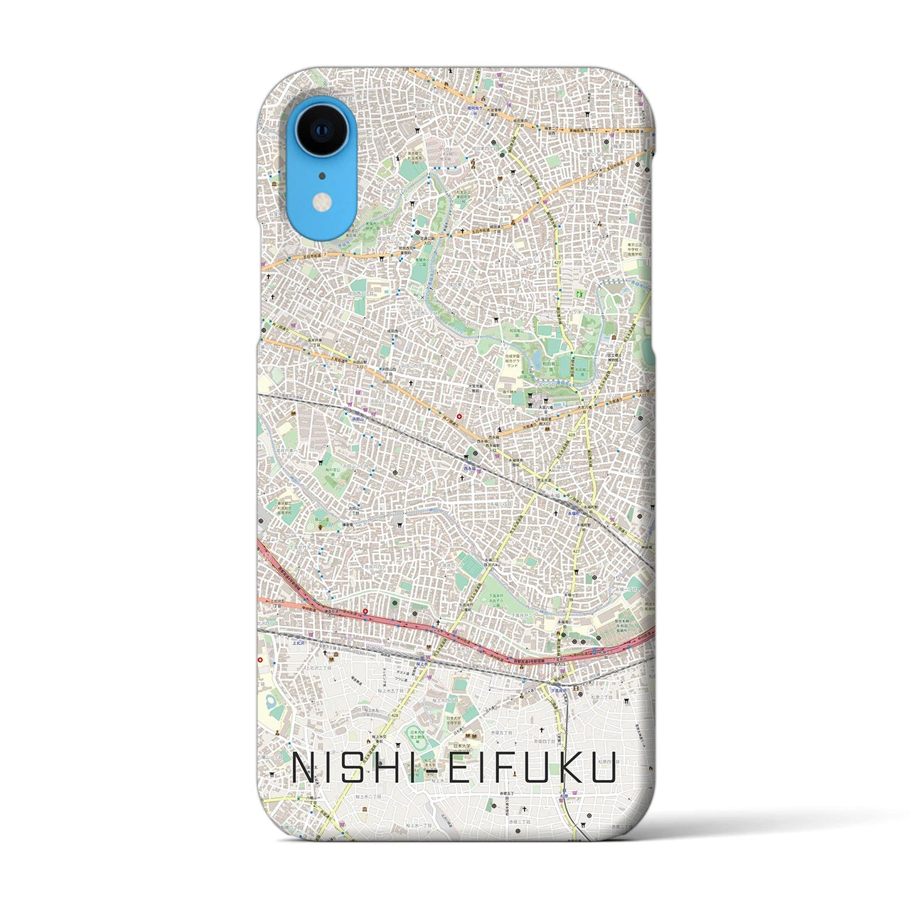 【西永福(東京都)】地図柄iPhoneケース(バックカバータイプ)