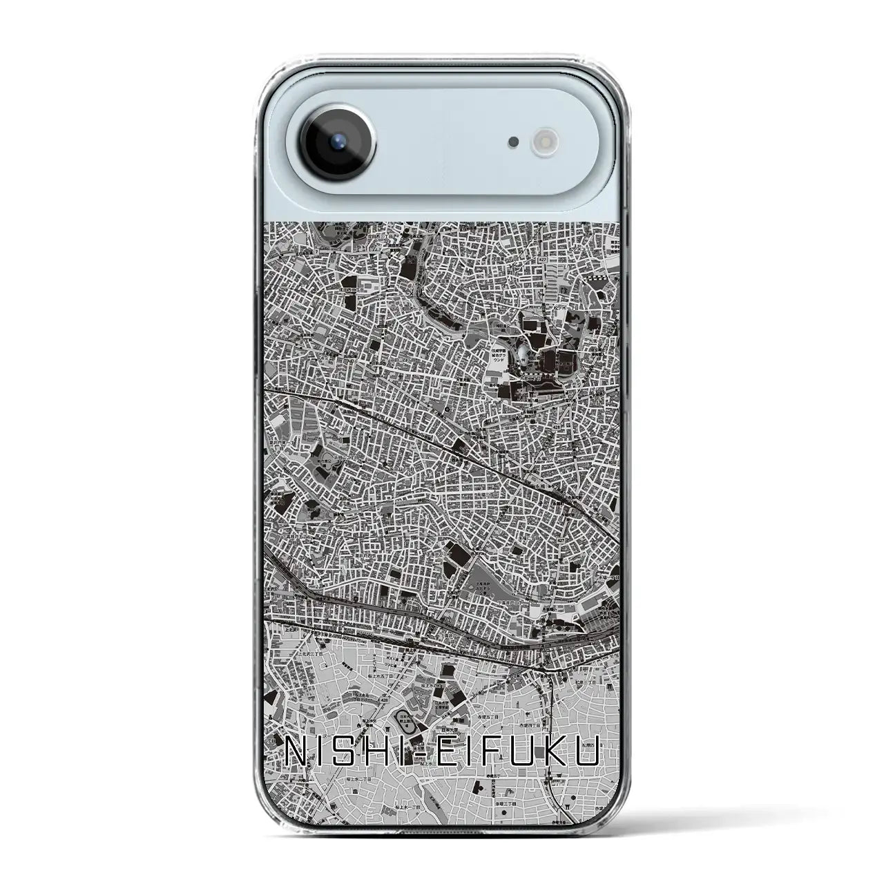 【西永福(東京都)】地図柄iPhoneケース(クリアタイプ)モノトーン・iPhone 17 Pro Max 用