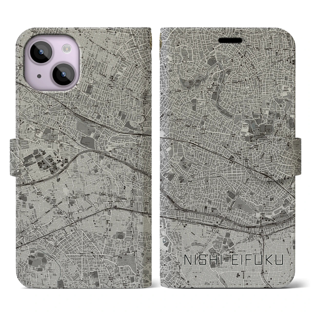 【西永福(東京都)】地図柄iPhoneケース(手帳タイプ)