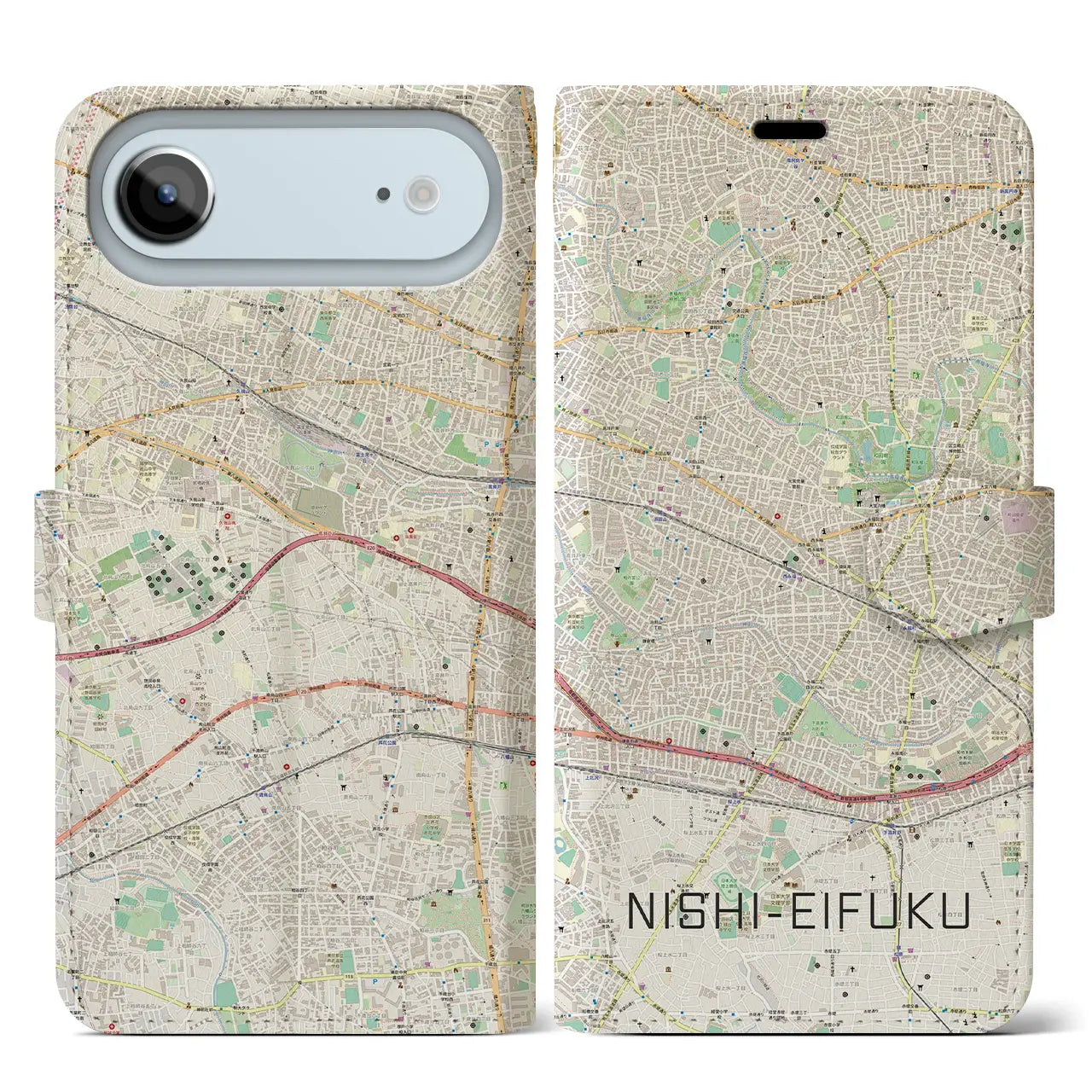 【西永福(東京都)】地図柄iPhoneケース(手帳タイプ)