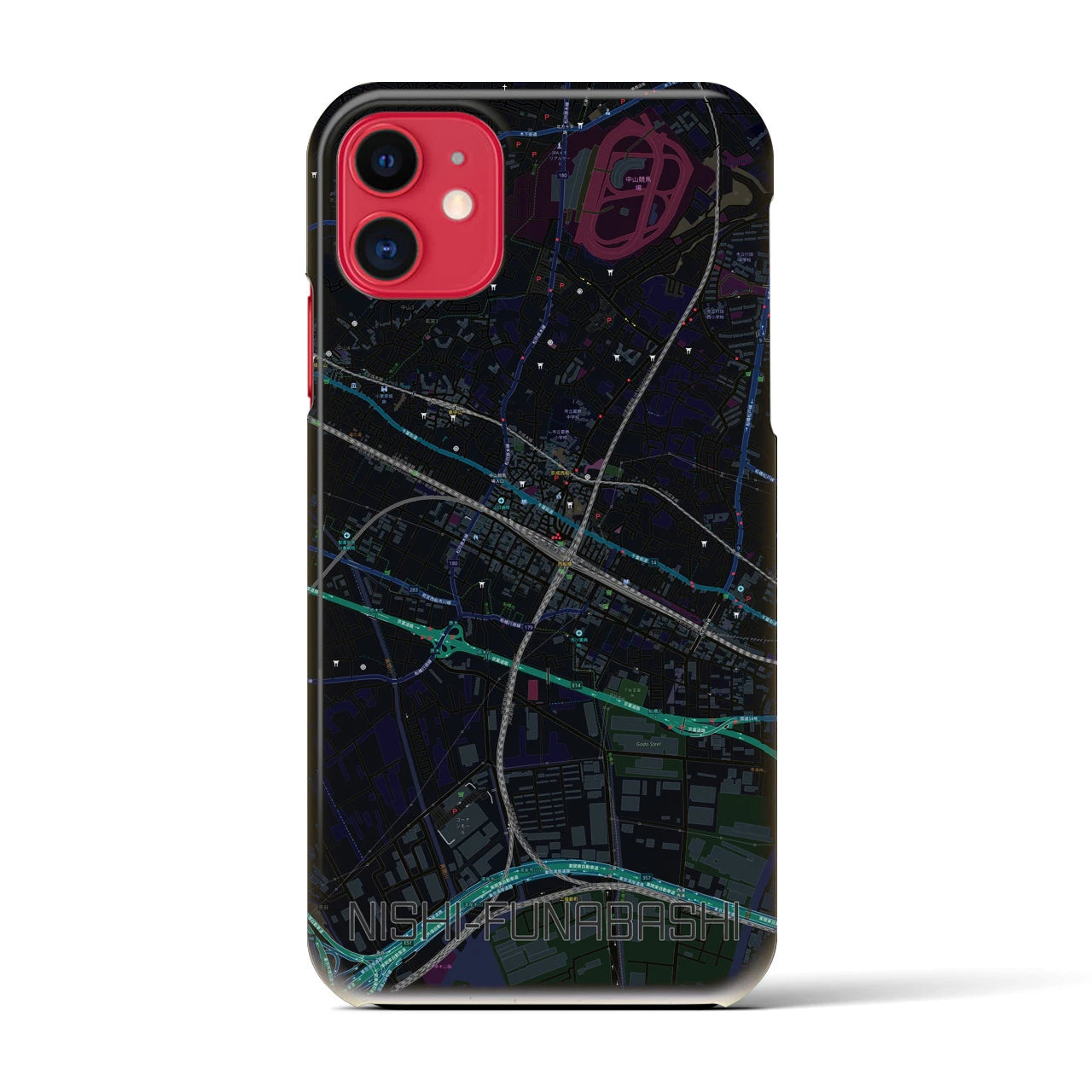 【西船橋(千葉県)】地図柄iPhoneケース(バックカバータイプ)